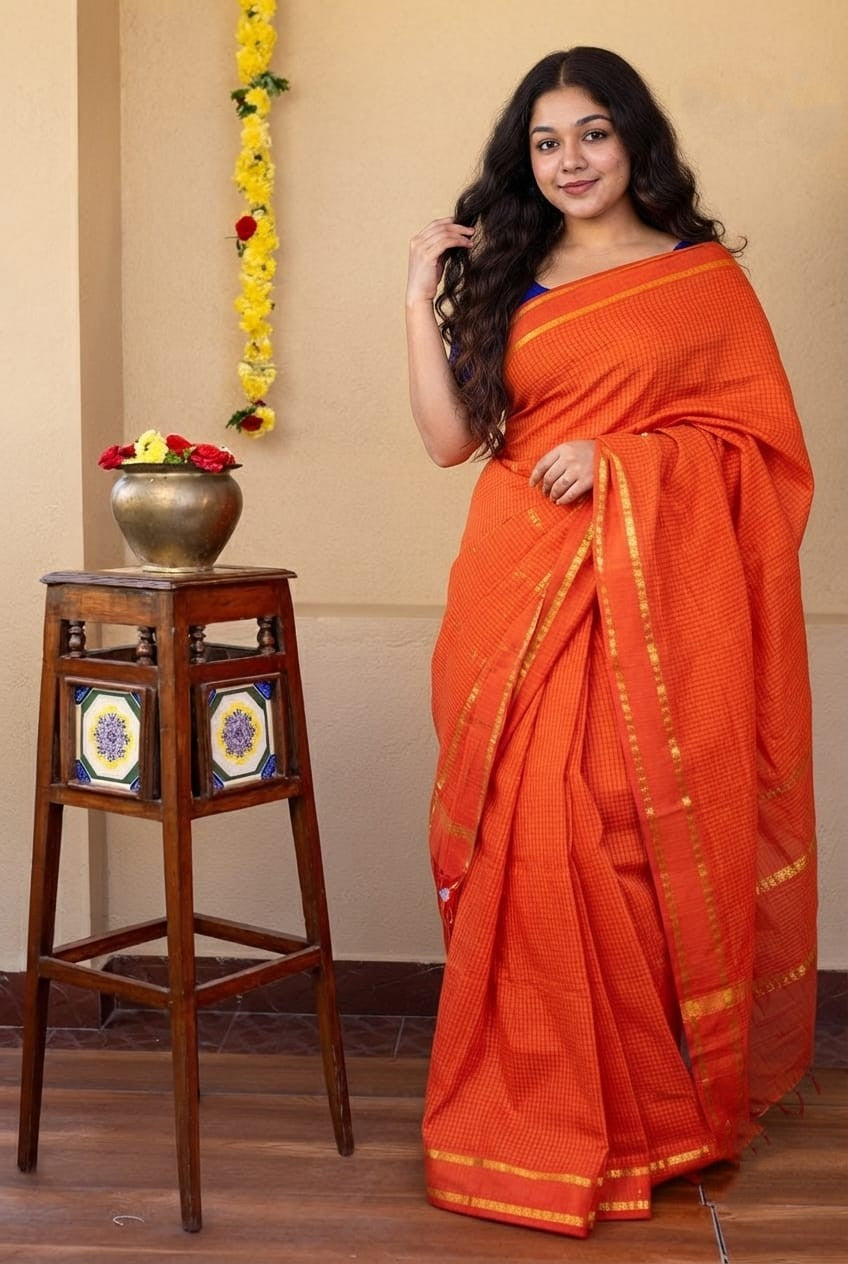 Arani checked cotton sarees