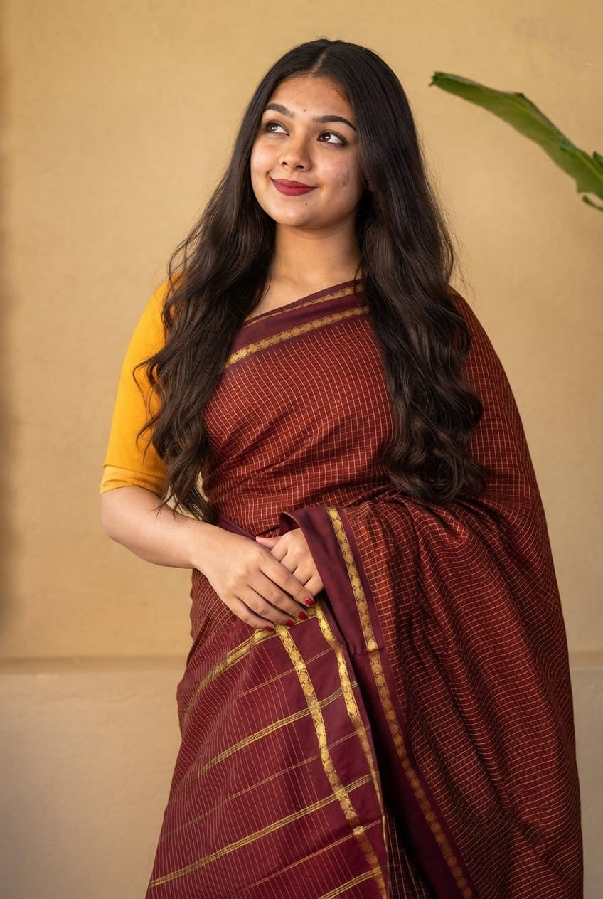 Arani checked cotton sarees