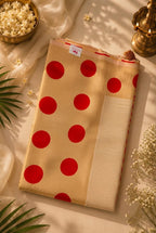 Trendy Polka dot Kerala saree