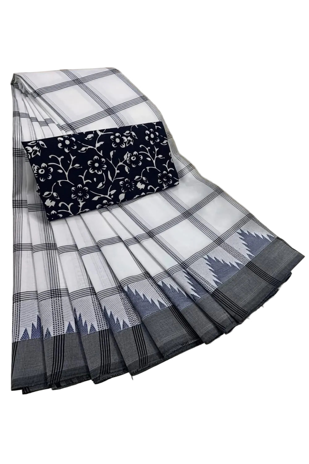 Pure Cotton Sarees with Kalamkari Blouse