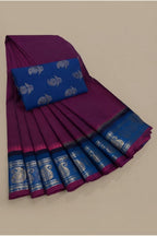 Pure Cotton Sarees with Kalamkari Blouse