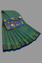 Pure Cotton Sarees with Kalamkari Blouse