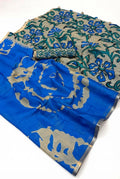 Linen metallic cotton saree