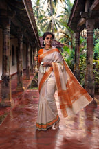 Check-pattern Kerala Saree
