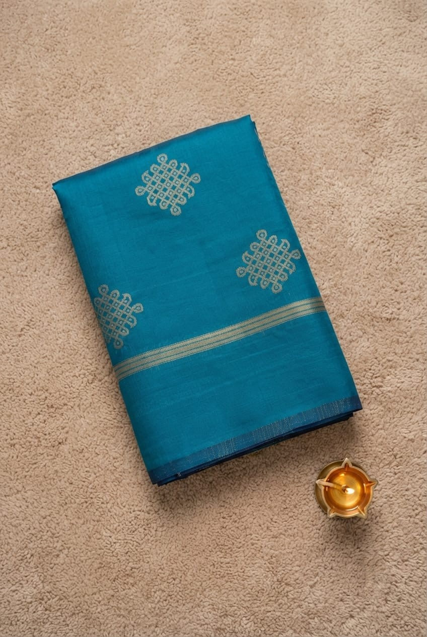 VINTAGE COLLECTION- soft silk saree with kolam design