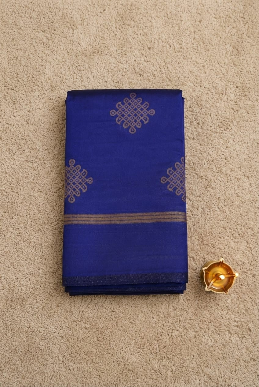 VINTAGE COLLECTION- soft silk saree with kolam design