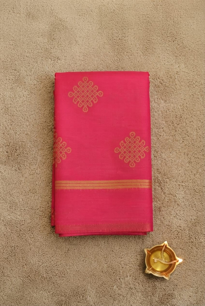 VINTAGE COLLECTION- soft silk saree with kolam design