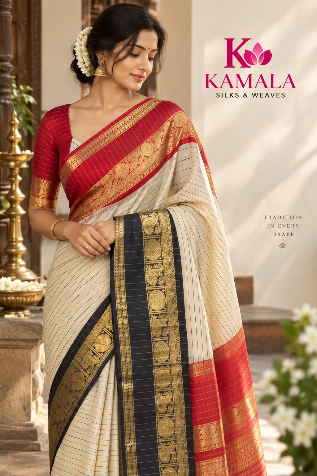 Navaratri collections- WHITE ( 4 Sarees)