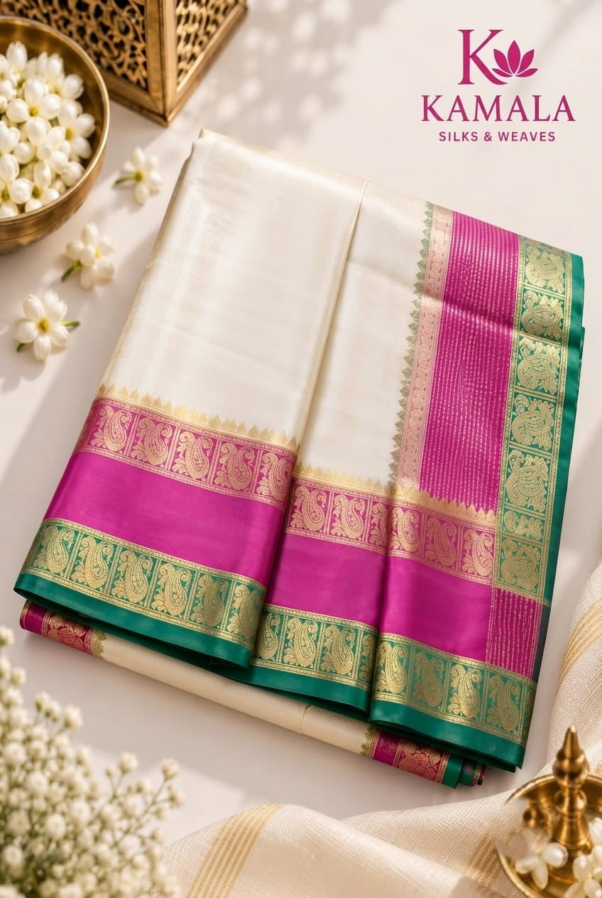 Navaratri collections- WHITE ( 4 Sarees)