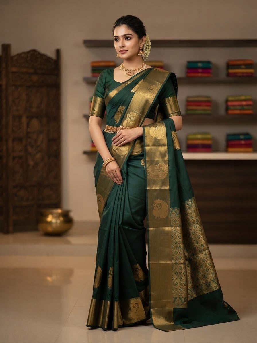 Chanderi Kuppadam Rich Silk Cotton Sarees-       [Available in 11 different combos]