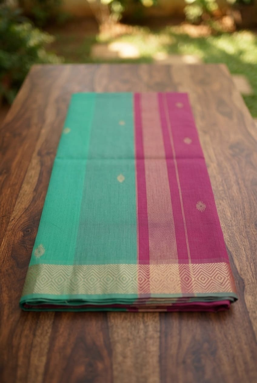 Silk Cotton Saree--                                 [Available in more than 10 different combinations]