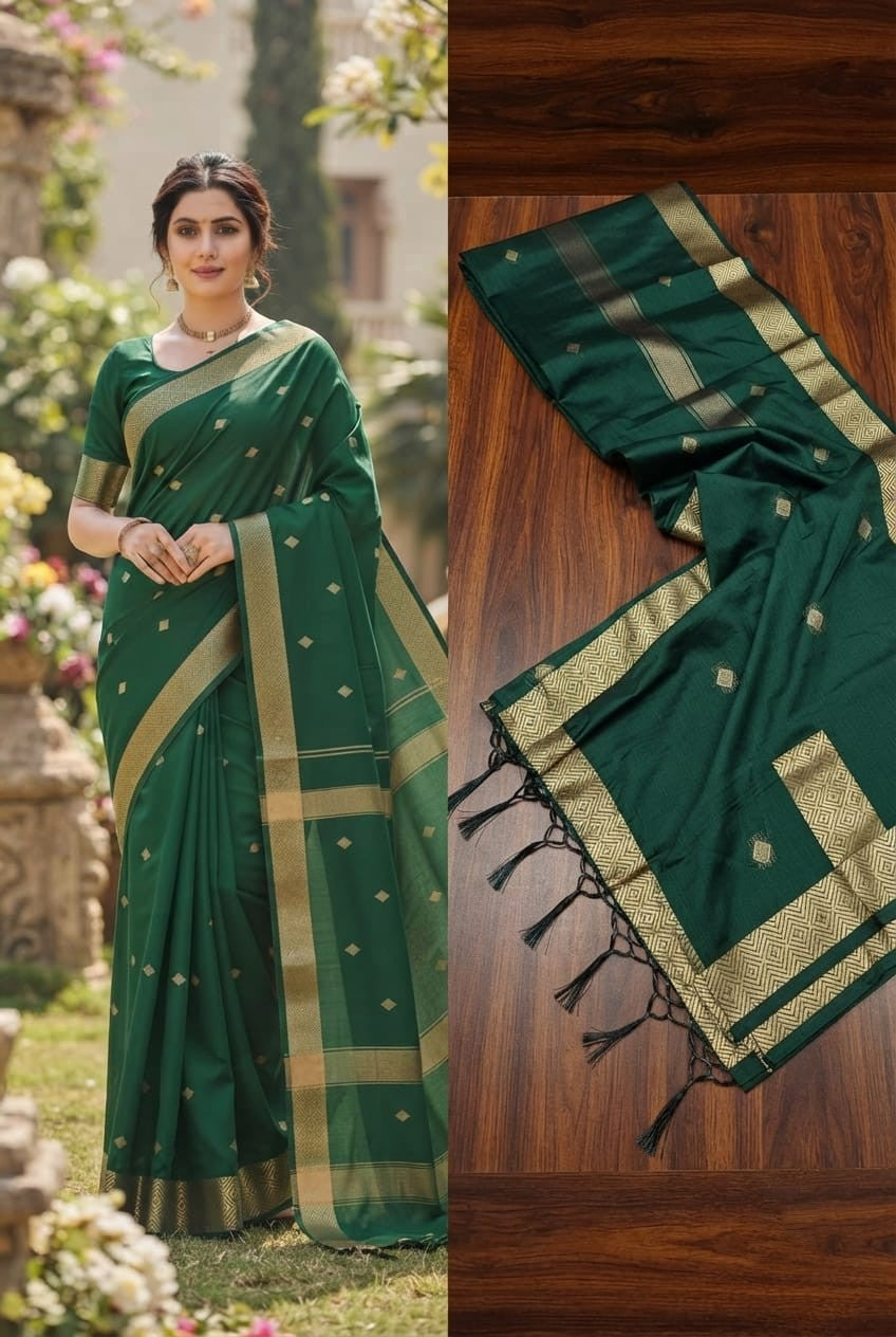 Silk Cotton Saree--                                 [Available in more than 10 different combinations]