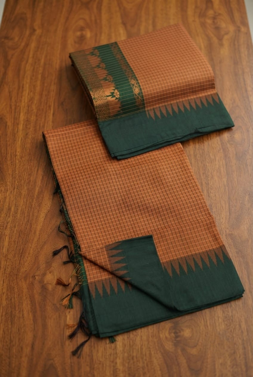 Checked Kalyani cotton saree/Lata Gadwal Paithani  Available in many  vibrant colors