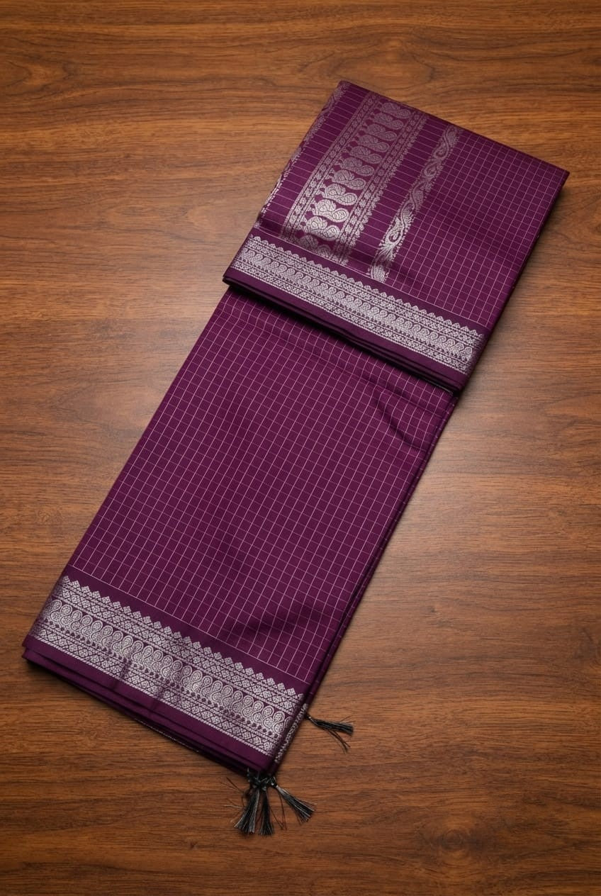 Checked Kalyani cotton saree/Lata Gadwal Paithani  Available in many  vibrant colors