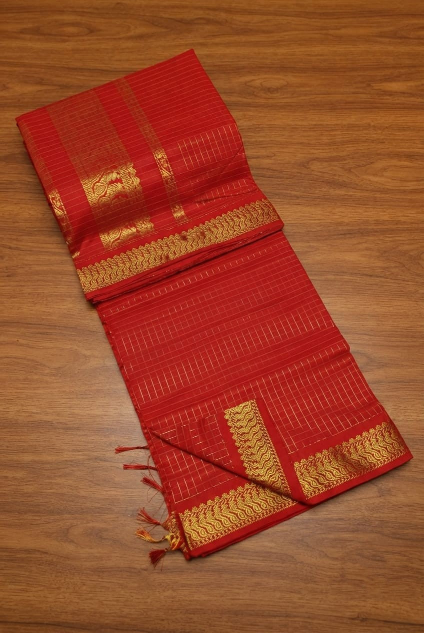 Checked Kalyani cotton saree/Lata Gadwal Paithani  Available in many  vibrant colors
