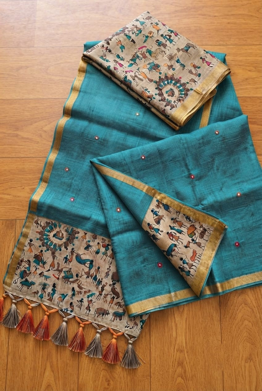 Cotton-Linen saree