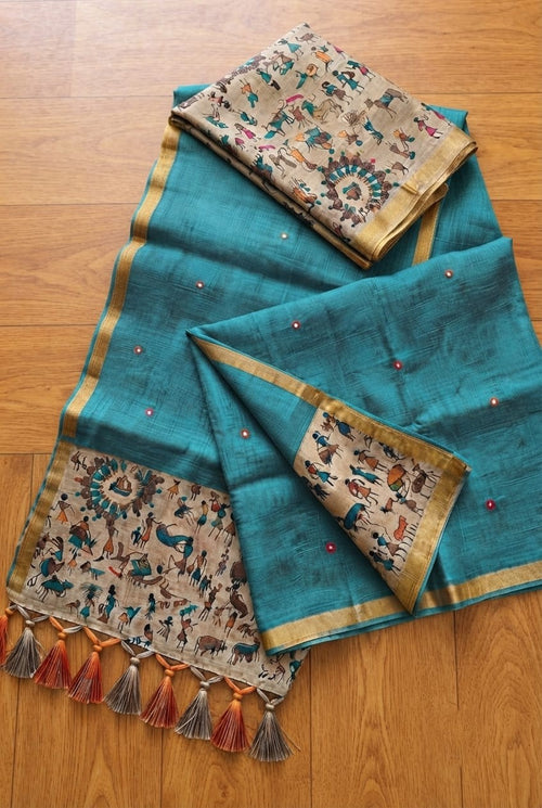 Cotton-Linen saree