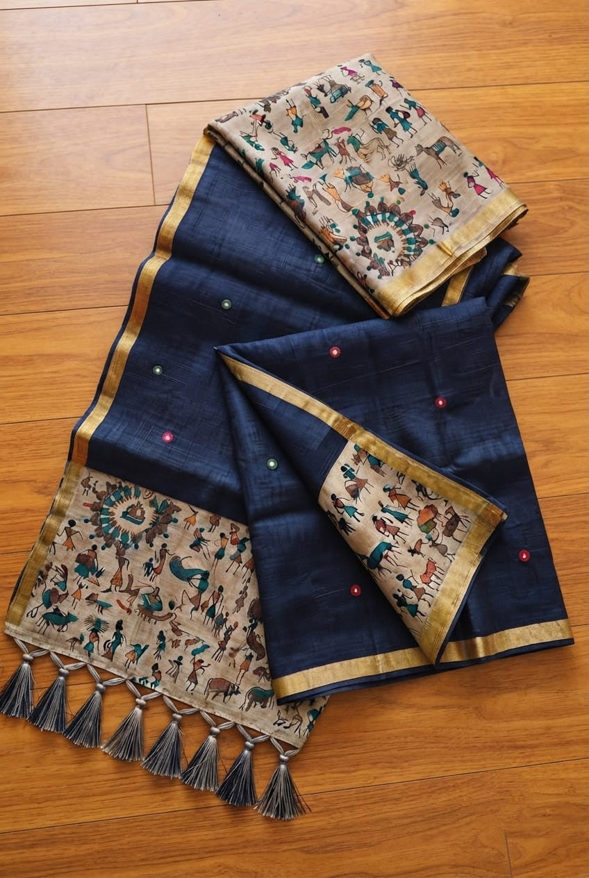 Cotton-Linen saree