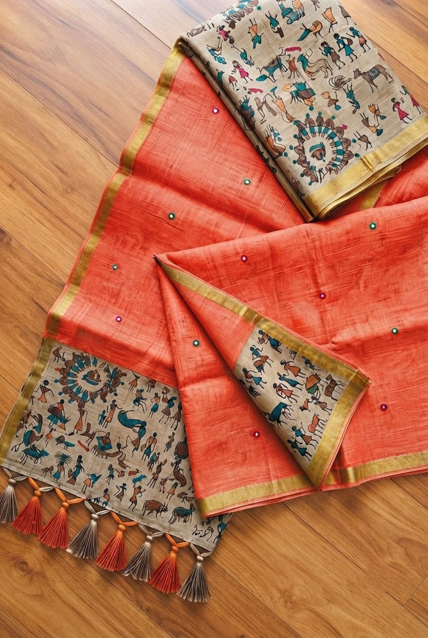 Cotton-Linen saree