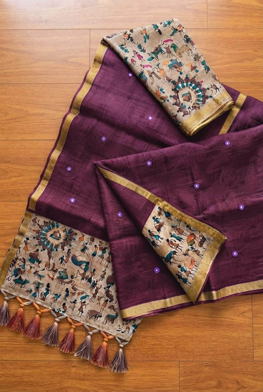 Cotton-Linen saree