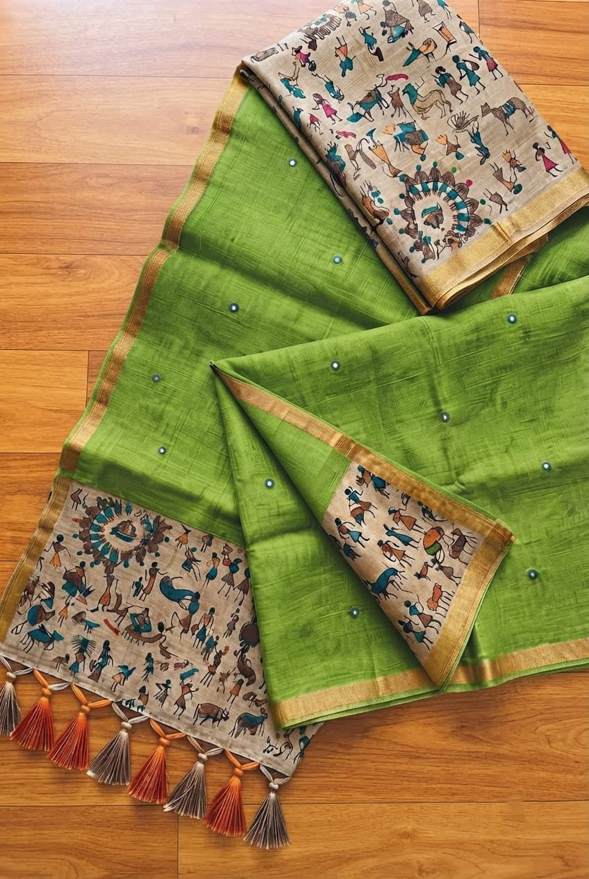 Cotton-Linen saree