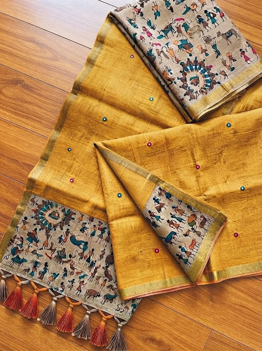 Cotton-Linen saree