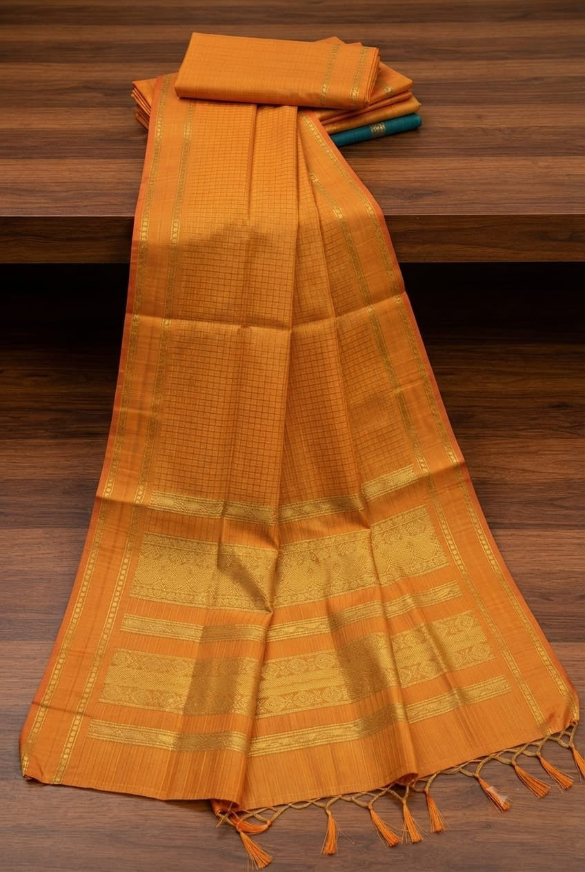 KORVAI CHECKED HANDLOOM COTTON sarees
