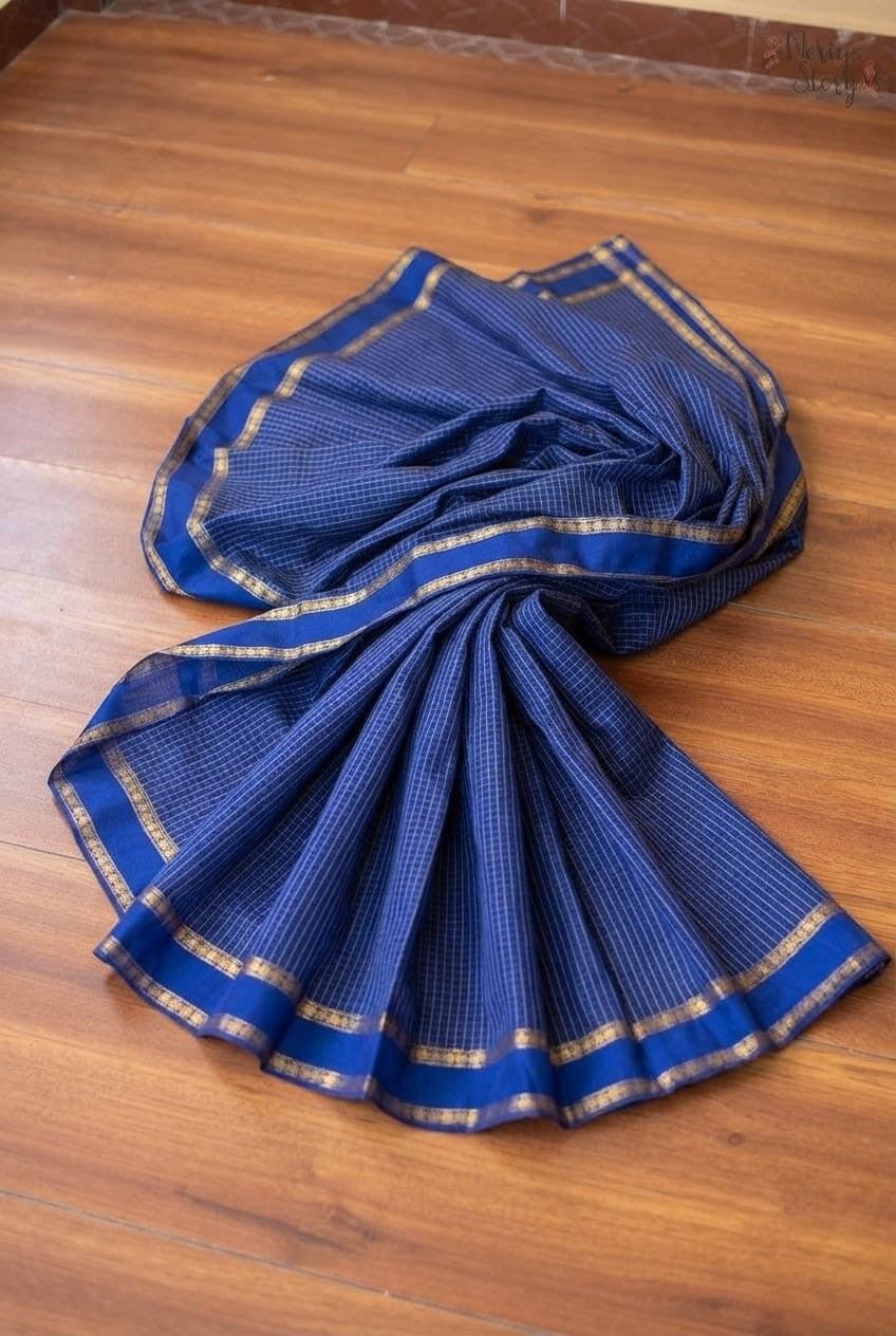 Arani checked cotton sarees---    [ Available in 8 different colors]