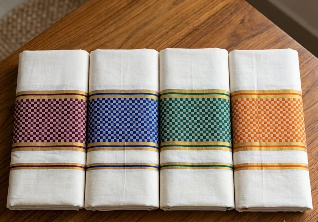 check pattern kerala saree